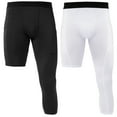 thumbnail image 1 of Pantalones de hombre Pantalones ajustados de una pierna para hombre mallas 3/4 capa base atlética ropa interior de baloncesto para hombre, 1 of 7