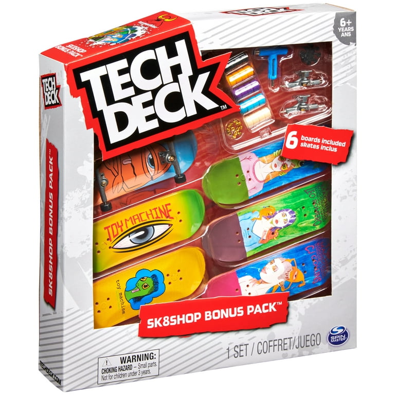 Tech Deck Skate Shop Bonus Pack 6 Mini Monopatines – Poly Juguetes