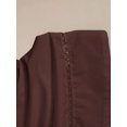 thumbnail image 6 of Brown Womens 100% Cotton A-Line Midi Skirt With Lace Hem And Side Pocket, 6 of 7