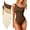 Coffee Milktea Beige, variant on Women's 3 Piece Bodysuits Sexy Ribbed One Shoulder Sleeveless Exercise Bodysuits