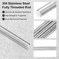 thumbnail image 2 of Uxcell 10-Pack Fully Threaded Rod, M3x150mm 304 Stainless Steel Right Hand Thread Bar Studs Metric Threaded Screw, 2 of 7