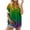 Green3, variant on Jalioing Short Sleeve Shirt for Women Plus Size Tshirt Gradient Color Button down Lapel Casual Shirts