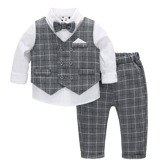 famuka Ensemble de Costumes de Gentleman pour Bébés Garçons, Smoking pour Enfants