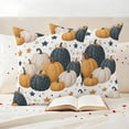 thumbnail image 3 of Blue Yellow Fall Outdoor Waterproof Pillow Covers, Pumpkins Maple Leaf Thanksgiving Decorative Square Throw Pillowcase Sofa Cushion Sham for Patio/Couch/Chair, 18"x18" 2 Pack, 3 of 8