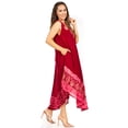 thumbnail image 3 of Sakkas Batik Flower Caftan Tank Dress / Cover Up - Burgandy - One Size, 3 of 5