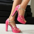 thumbnail image 4 of Mepaouo High Heels for Women Chunky Block T Strap Platform Shoes Sexy Open Toe Dressy Pumps Sandals, 4 of 7