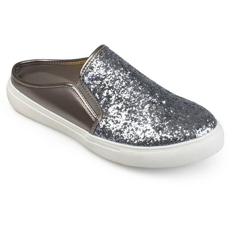 Brinley Co. Womens Glitter Faux Leather Slide (Best Way To Clean White Leather Tennis Shoes)