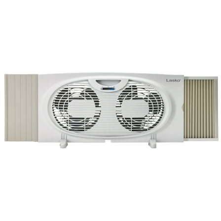 Lasko 10" 2-Speed Twin Window Fan with Expanding Side Panels White, W07350, New