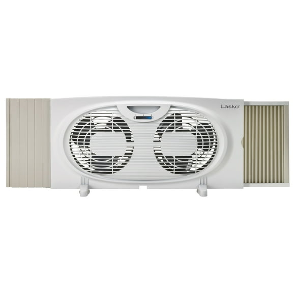 Lasko 10" 2-Speed Twin Window Fan with Expanding Side Panels White, W07350, New