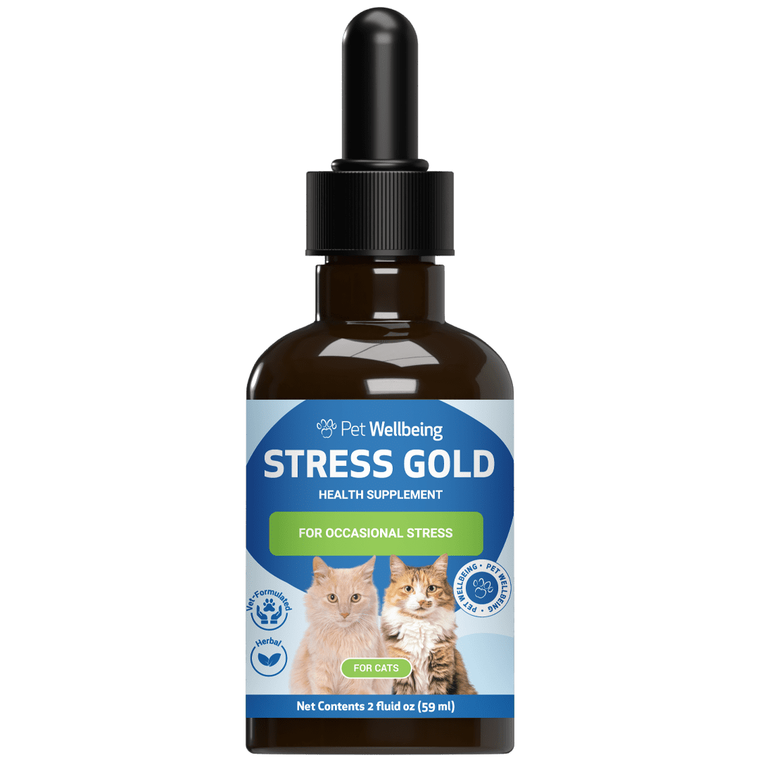 Pet Wellbeing Natural Cat Stress & Anxiety Relief - Stress Gold 2oz (59 ml)