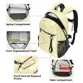 thumbnail image 5 of JIALIOU 14" Laptop Backpack Waterproof Airline Approved Stylish Casual Daypack for Travel Business College Work, Pale Yellow White Polka Dot, 5 of 8