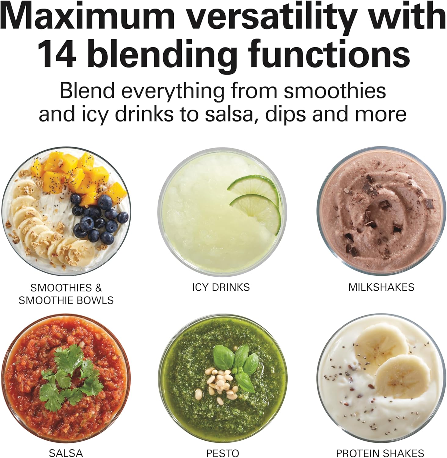 Wave Crusher Blender With 40 Oz Glass Jar, 14 Functions, 700 , Ice  Blades, Black + Stainless Steel