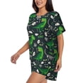thumbnail image 2 of Bingfone Dinosaur and Bone Print Pajamas Sets for Women Soft Short-Sleeved Pjs with Lounge Shorts Two Piece Sleepwear, 2 of 8