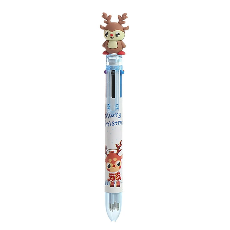 Jdefeg Color Pens Gel Set Season Retractable Ballpoint Pen Gel Pen 6 in 1 Gift Pens Multicolor Christmas 2ml Liquid Ink Pens for Office School