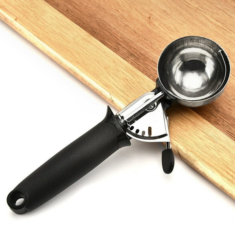 Portion Scoop - Disher, Cookie Scoop, Food Scoop - Portion Control - Stainless Steel, Size: 21.5, Black