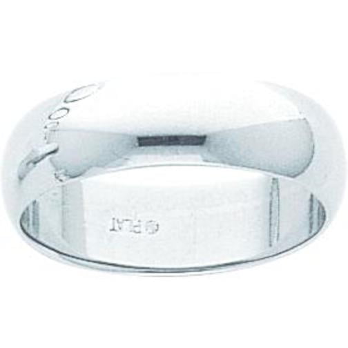 Platinum Round Wedding Band Sz 6.5