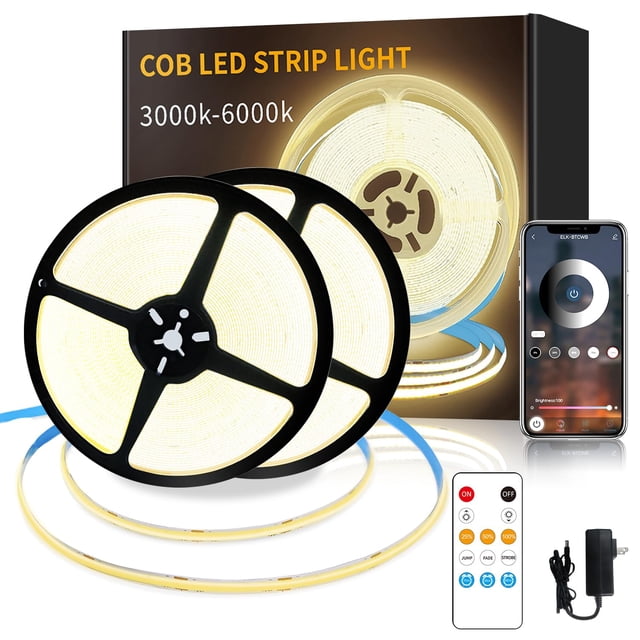 Tira de luces LED Yeewhale COB, 100 pies, 3000 K, blanco cálido