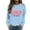 Light Blue, variant on HUITKMM Womens Hoodies Women's Pullover Hoodie Letter Print Round Neck Top for Fall & Winter 247