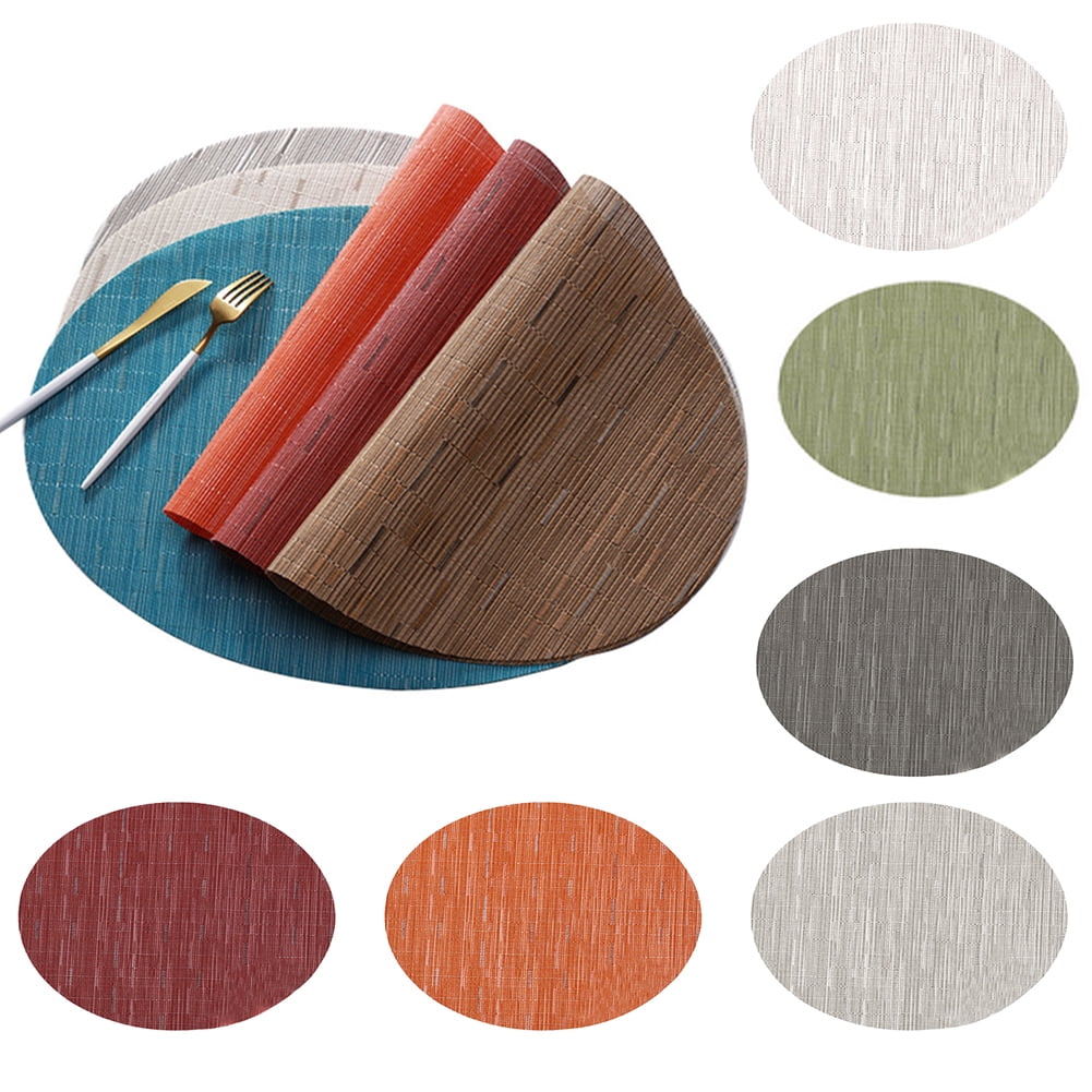 Shenmeida Oval Placemats for Dinning Table, Imitation Bamboo Decorative