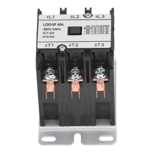 Air Conditioner Contactor With Silver Contact, 40A 3P Heating Ventilation Air Conditioning Contactor For Power Control