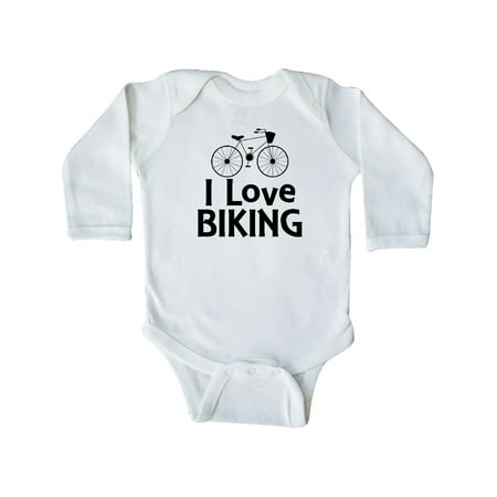 

Inktastic I Love Biking Vintage Bike Fitness Gift Baby Boy or Baby Girl Long Sleeve Bodysuit