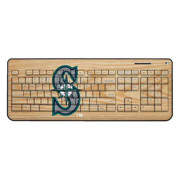 Seattle Mariners Wood Print Wireless USB Keyboard