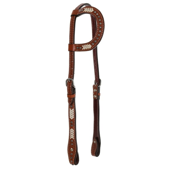 Showman Western Rivet Leather Single Ear Headstall