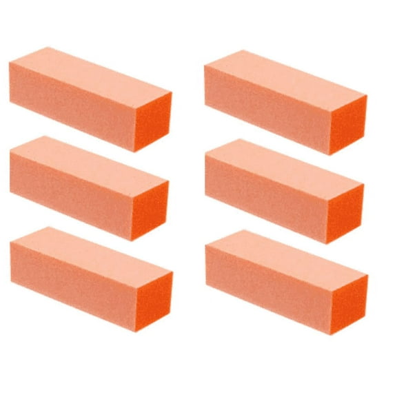 Professional High Quality Acrylic Nails Manicure Pedicure Buffing Buffer Block - Orange 60/60 Grit 6ct
