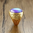 thumbnail image 6 of Stainless Steel Opal Inlay Ring For Men And Women Cast Design Jewelry European Style Opal Inlay Band For Everyday Wear Styles, 6 of 6