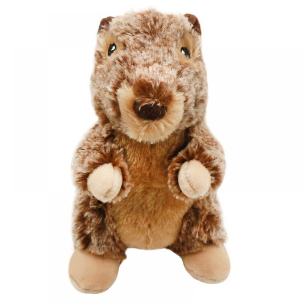 Norbi Pet Plush Sitting Woodchuck Voice Toy Brown