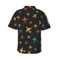 thumbnail image 3 of Colored Air Planes Hawaiian Shirts For Men, Summer Short-Sleeve Relaxed-Fit Button-Down Shirts Large, 3 of 9
