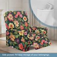 thumbnail image 3 of HELLHERO with Pocket 4 Pack Recliner Chair Covers for Kids, Polyester Spandex Brushed Recliner Chair Protector for Living Room, Flower, 3 of 8