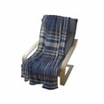 thumbnail image 4 of Checkered Soft Flannel Fleece Throw Blanket, Abstract Striped Design Scottish Culture Inspired Celtic Fashion, Cozy Plush for Indoor and Outdoor Use, 50" x 60", Night Blue Cinnamon, by Ambesonne, 4 of 6