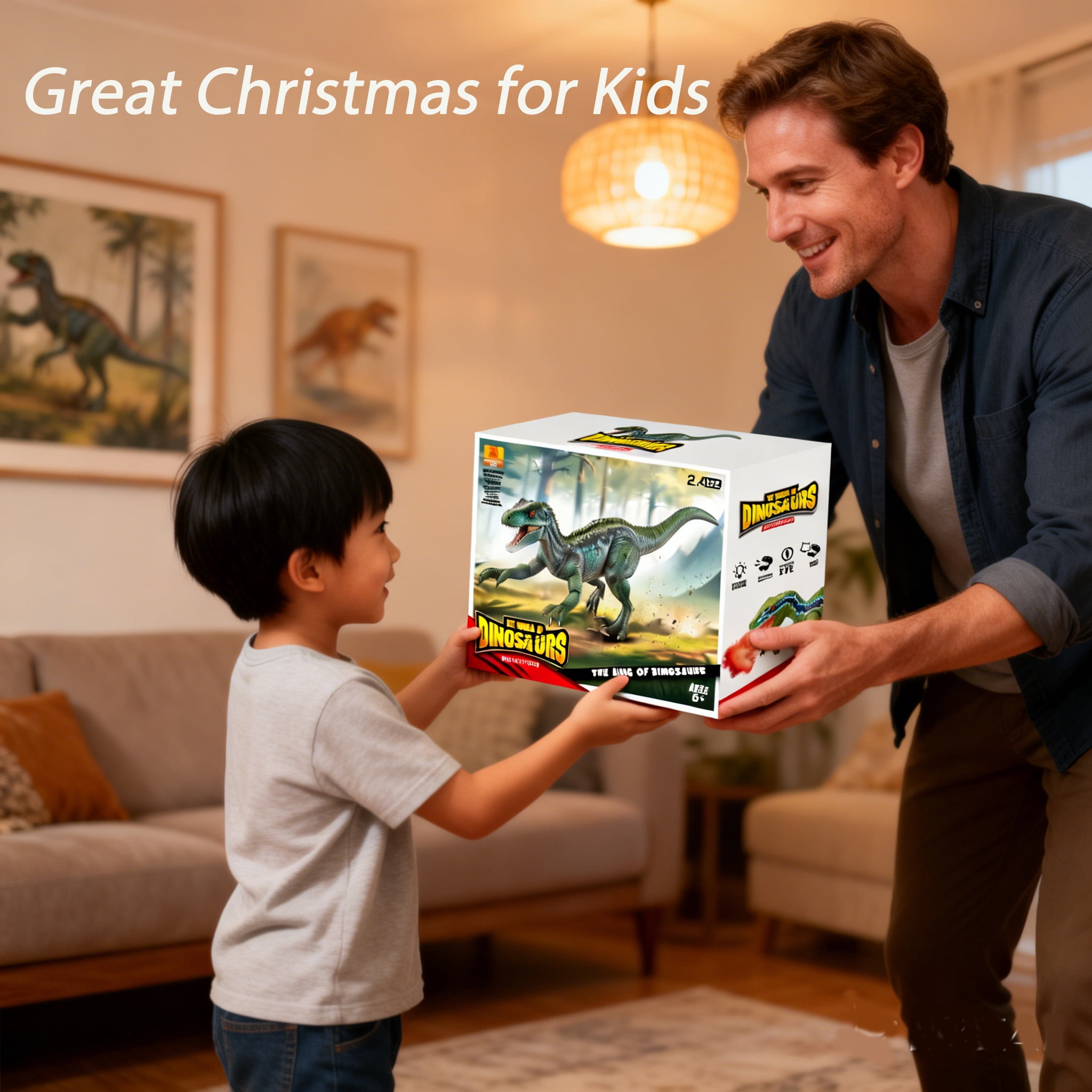 Lvelia Remote Control Dinosaur Toys for Kids,Big Walking Velociraptor Dino with Light and Sound, Birthday Gift Ideas for Boys and Girls 3-12 Year Old,Grey