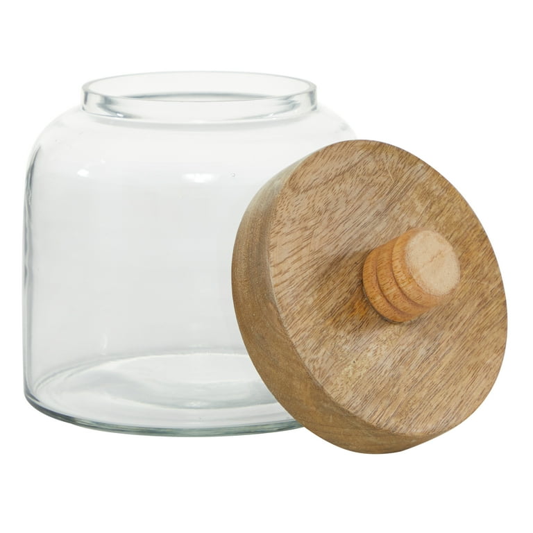 Clear glass jars with wooden lids, 2 sets/4 sets — Hei Luonto