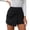 Black, variant on Arlun Women's Elegant Knot Front High Waisted Wrap Skorts Soft Lightweight Summer Twisted Mini Skirt Shorts with Zipper Solid Color Simple and Stylish Casual Work Outfit Black S