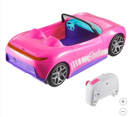 Hot Wheels Barbie RC Convertible Car with 2 Barbie Dolls