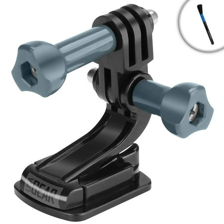 USA Gear Flat Adhesive Action Camera Mount w/ Included J Hook, Tripod Screw Adapter & Right Angle Adapter - Perfect for Snowboarding, Skiing, Boating, Kayaking, Riding Motorcycles and More