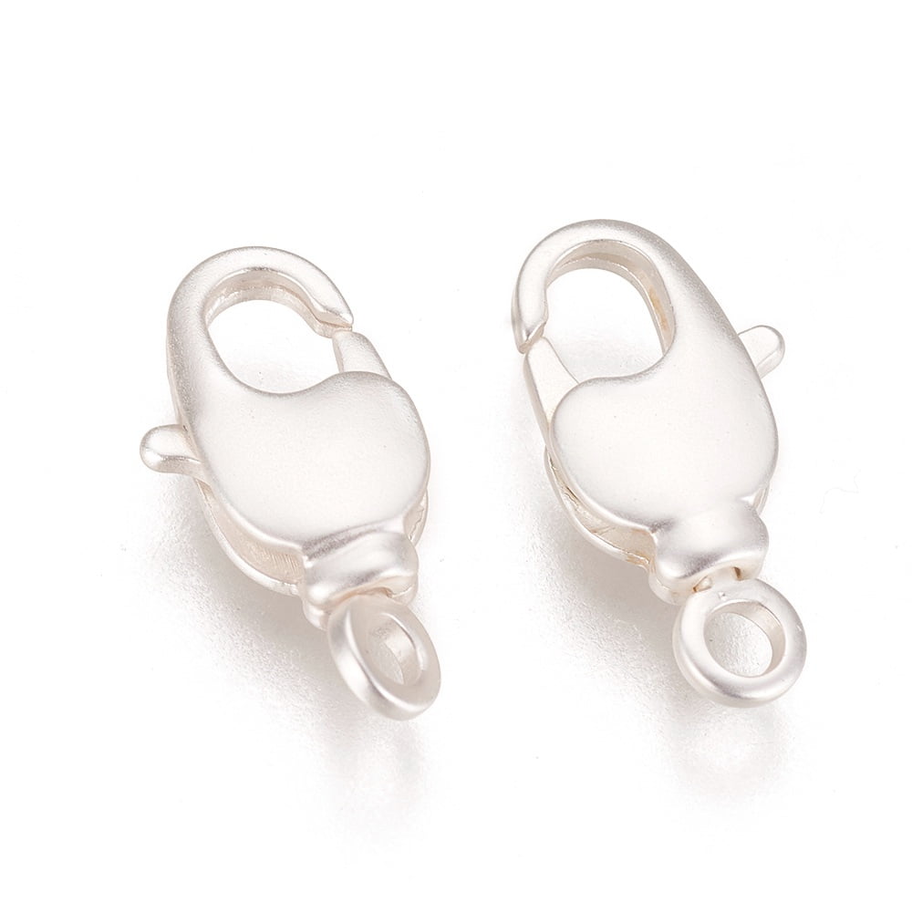 Brass Swivel Lobster Claw Clasps Swivel Snap Hook Long-Lasting Plated Matte Silver color 14.5x7x3mm Hole: 1.8mm