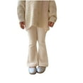thumbnail image 4 of NAISIBABY Girls Flare Pants, Stretch Knitted Slim Fit Elastic Waist Casual Leggings Trousers Beige 5T, 4 of 5