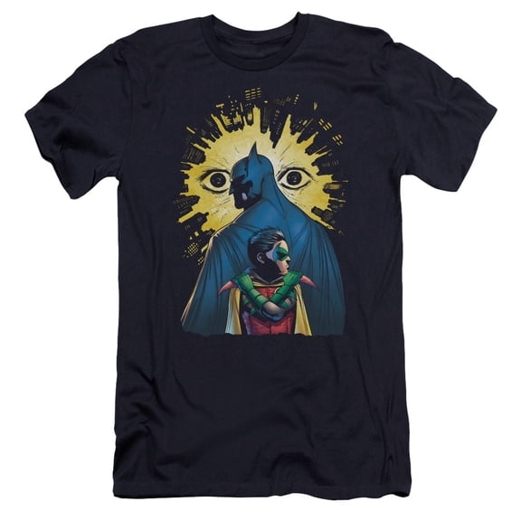 Trevco BM2689-PSF-4 Batman Watchers-Premuim Canvas Adult Slim Fit T-Shirt, Navy - Extra Large