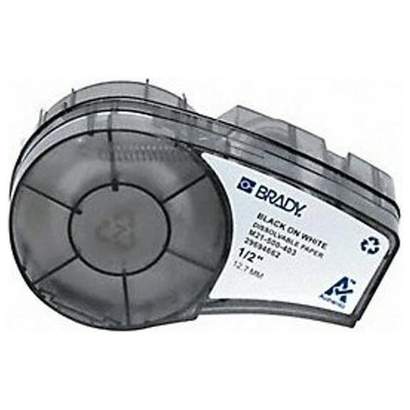 Brady Label/RibbonCartridge,White,Matte,1/2inW M21-500-403
