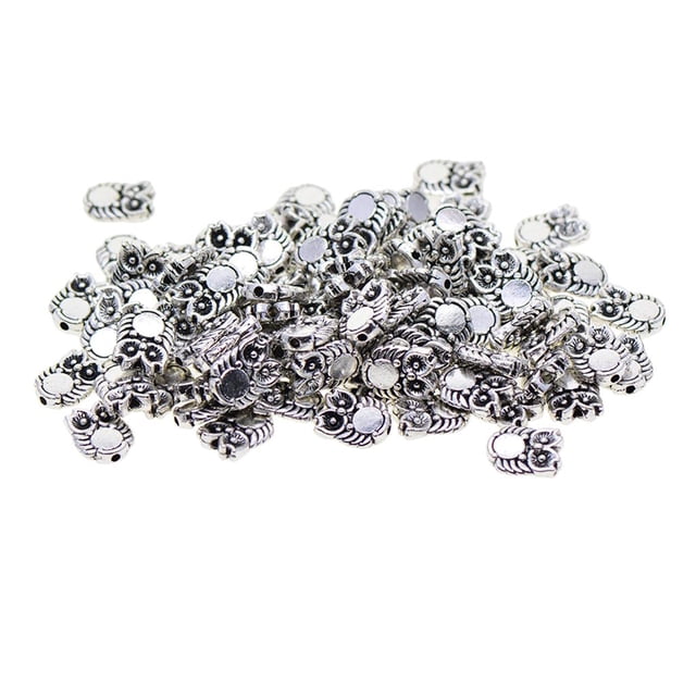 100 piezas de sueltas con espaciador de plata de que se adaptan a pulseras europeas