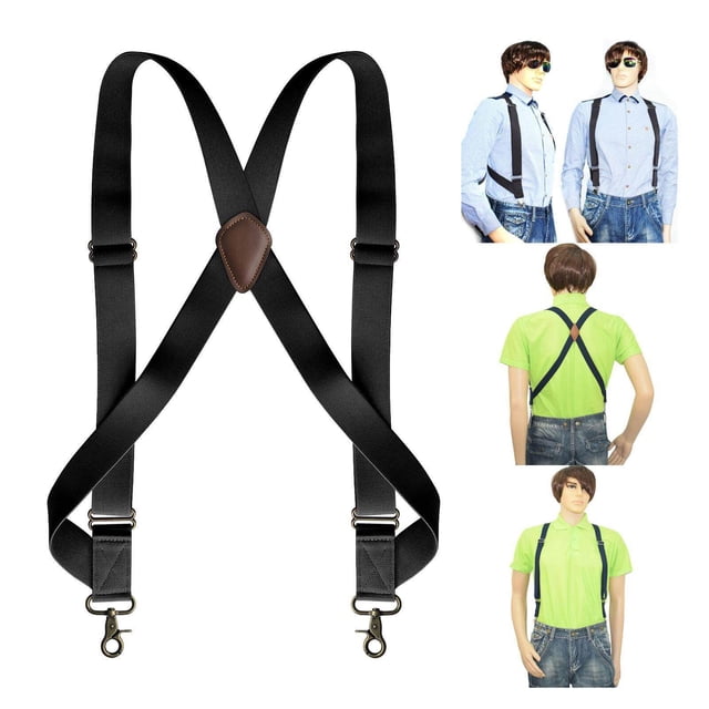 Crochet Pivotant pour Homme en Forme de Crochet Élastique de 1,4 Po de Large Bretelles Réglables pour Homme Noir