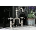 thumbnail image 6 of Kingston Brass KS7978TX French Country Bridge Bathroom Faucet with Brass Pop-up, Brushed Nickel, 6 of 7