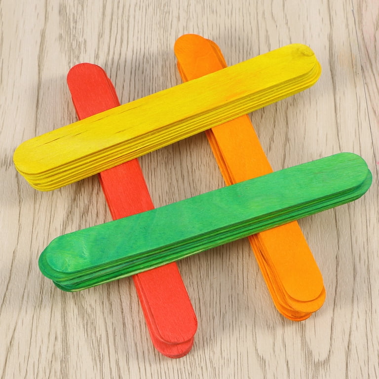 KEILEOHO 1000 PCS Colored Popsicle Sticks, Natural Lollipop Sticks Jumbo  Wooden Lolly Sticks for Craft Homemade DIY Model Making Design