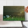 thumbnail image 2 of Flower Cutting Board, Digitally Drawn Daisy Field in Front of Wooden Fences Sunny Foliage Theme, Decorative Tempered Glass Cutting and Serving Board, Small Size, Green Brown, by Ambesonne, 2 of 5