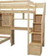 thumbnail image 6 of Harper & Bright Designs Wood Twin Size Bunk Bed with Desk and Staircase, L-Shaped Twin Over Twin Loft Bed with Storage Compartments and Shelves, Natural, 6 of 16