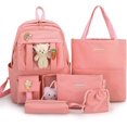 thumbnail image 1 of Juego de mochila de 5 piezas para niñas: mochila escolar, bolso de hombro, bolso, estuche para bolígrafos y más, perfecto para útiles escolares para el regreso a clases de los, 1 of 4
