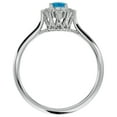 thumbnail image 3 of SuperJeweler 2/3 Carat Oval Shape Blue Topaz and Halo Diamond Ring In Sterling Silver For Women, 3 of 6